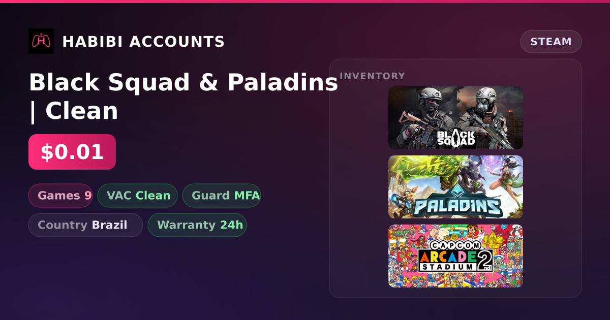 Black Squad & Paladins | Clean — HabibiAccounts