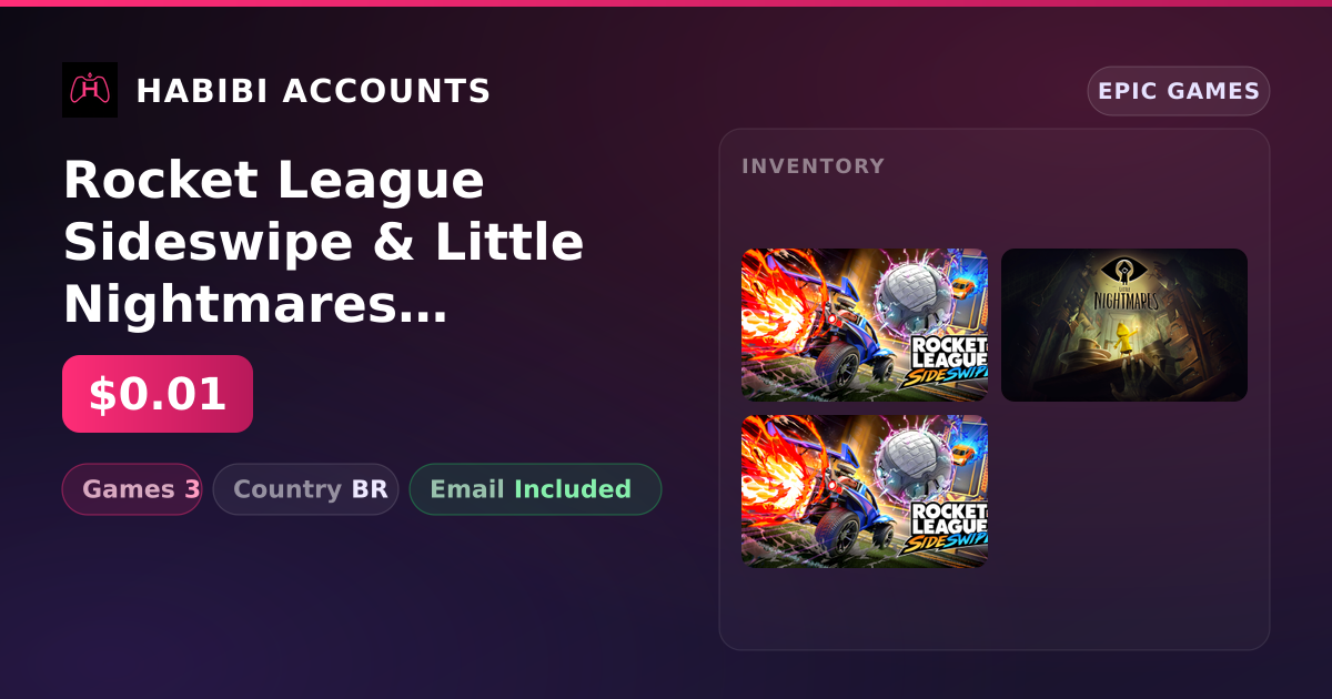 Rocket League Sideswipe & Little Nightmares | 3 Games — HabibiAccounts