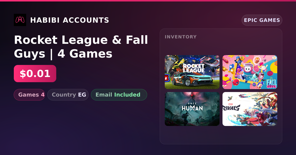 Rocket League & Fall Guys | 4 Games — HabibiAccounts