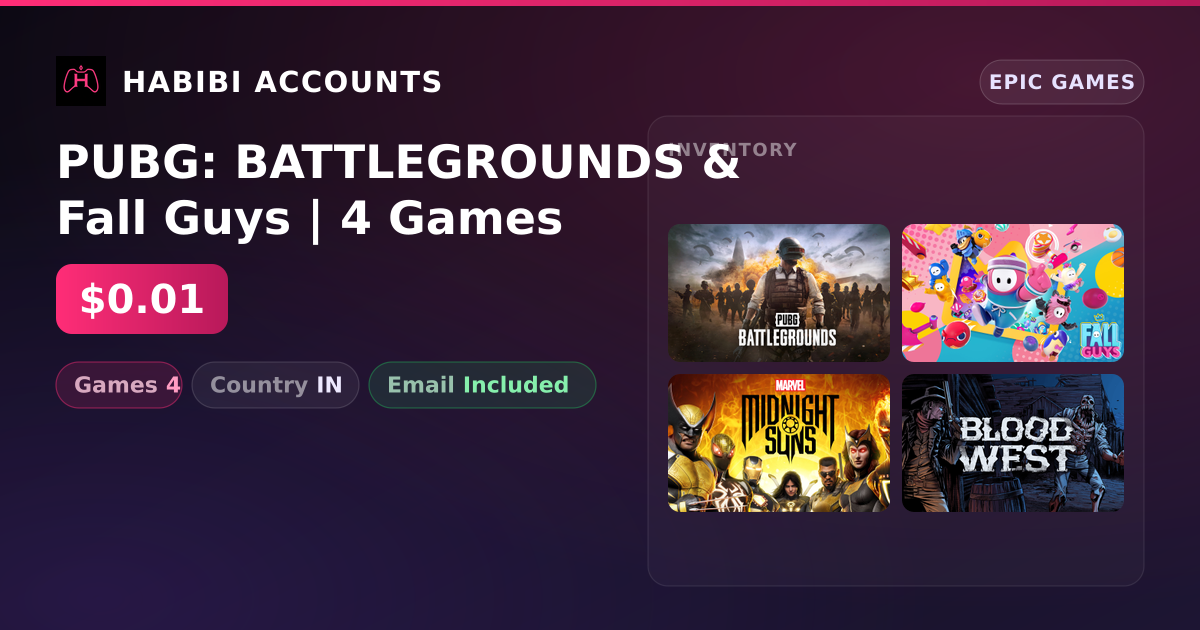 PUBG: BATTLEGROUNDS & Fall Guys | 4 Games — HabibiAccounts