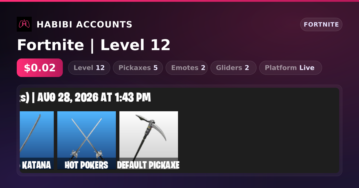 Fortnite | Level 12 — HabibiAccounts