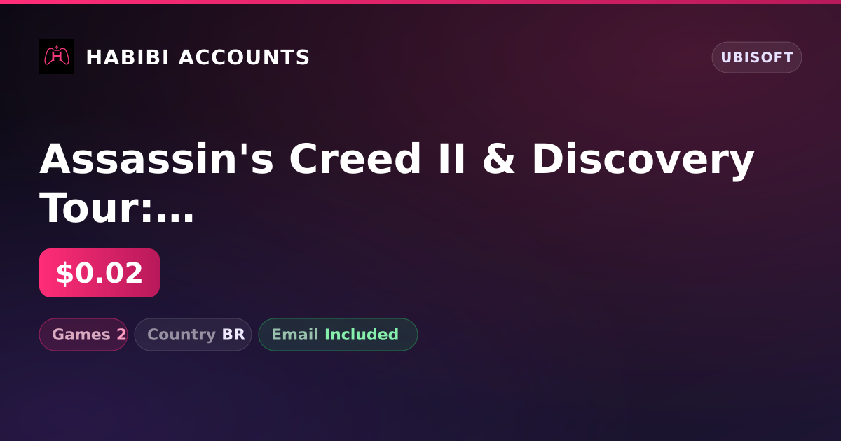 Assassin's Creed II & Discovery Tour: Ancient Greece by Ubisoft | 2 Games — HabibiAccounts