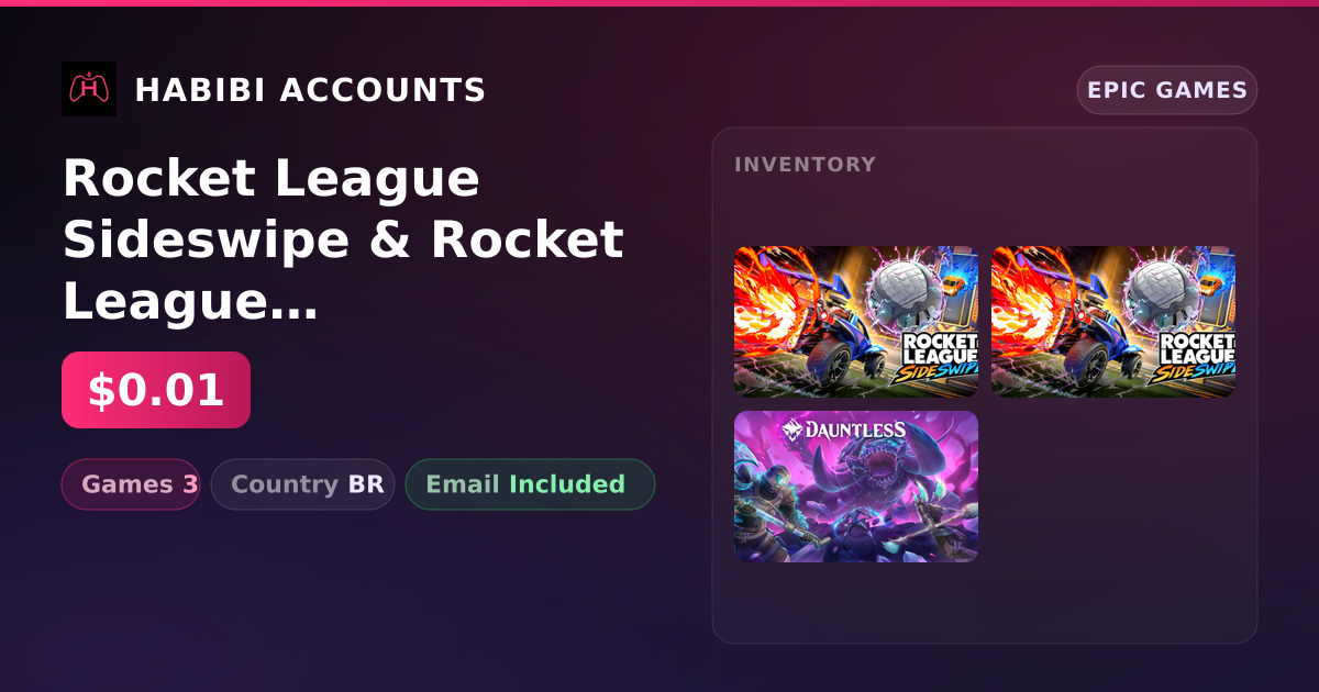 Rocket League Sideswipe & Rocket League Sideswipe | 3 Games — HabibiAccounts