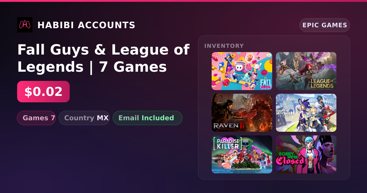Fall Guys & League of Legends | 7 Games — HabibiAccounts