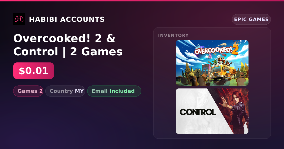 Overcooked! 2 & Control | 2 Games — HabibiAccounts