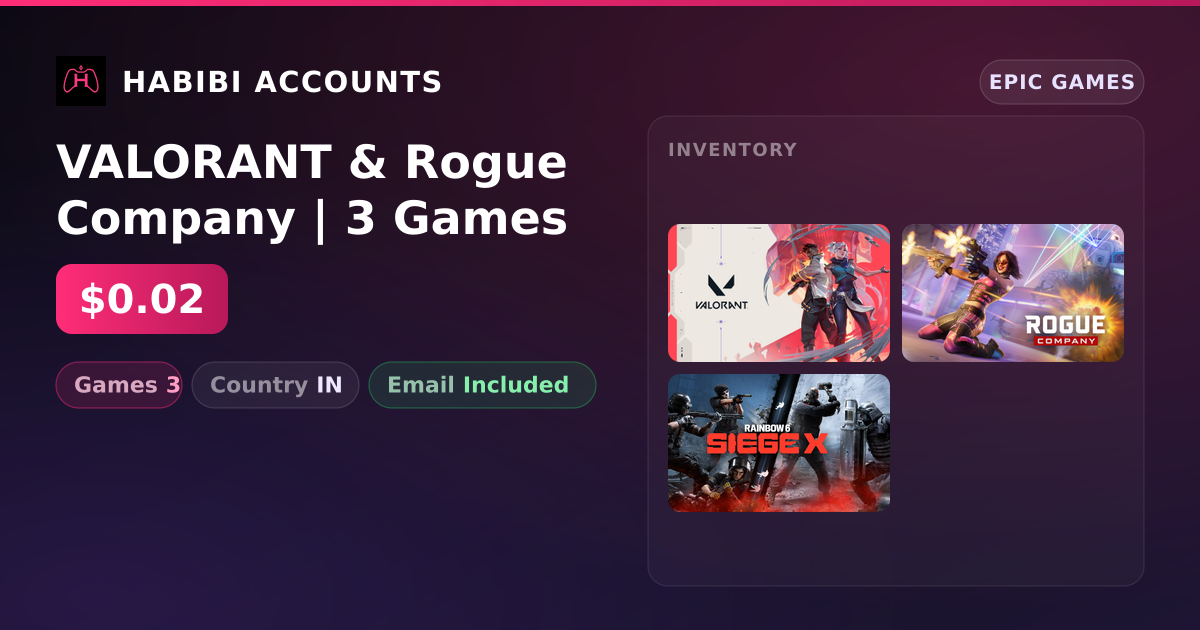 VALORANT & Rogue Company | 3 Games — HabibiAccounts