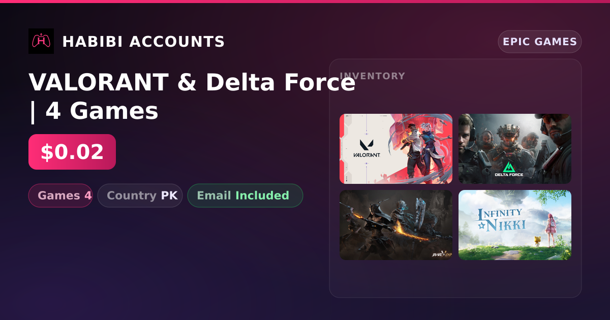 VALORANT & Delta Force | 4 Games — HabibiAccounts