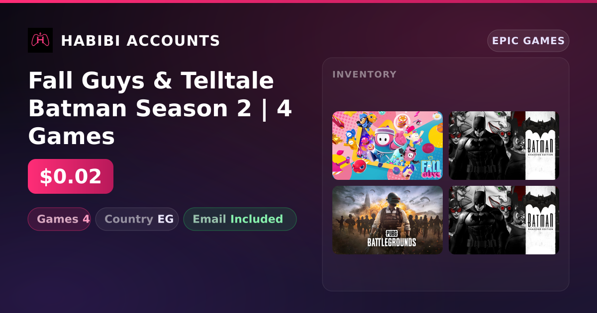 Fall Guys & Telltale Batman Season 2 | 4 Games — HabibiAccounts