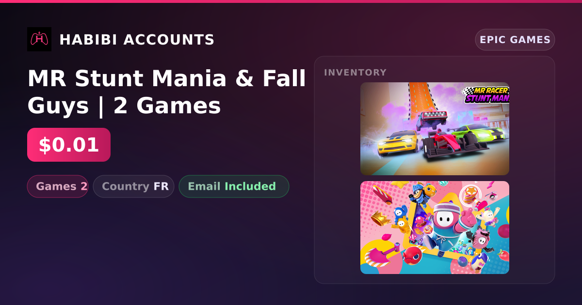 MR Stunt Mania & Fall Guys | 2 Games — HabibiAccounts