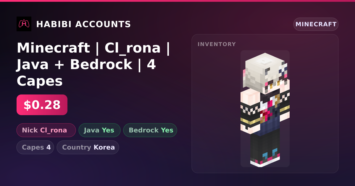 Minecraft | Cl_rona | Java + Bedrock | 4 Capes — HabibiAccounts