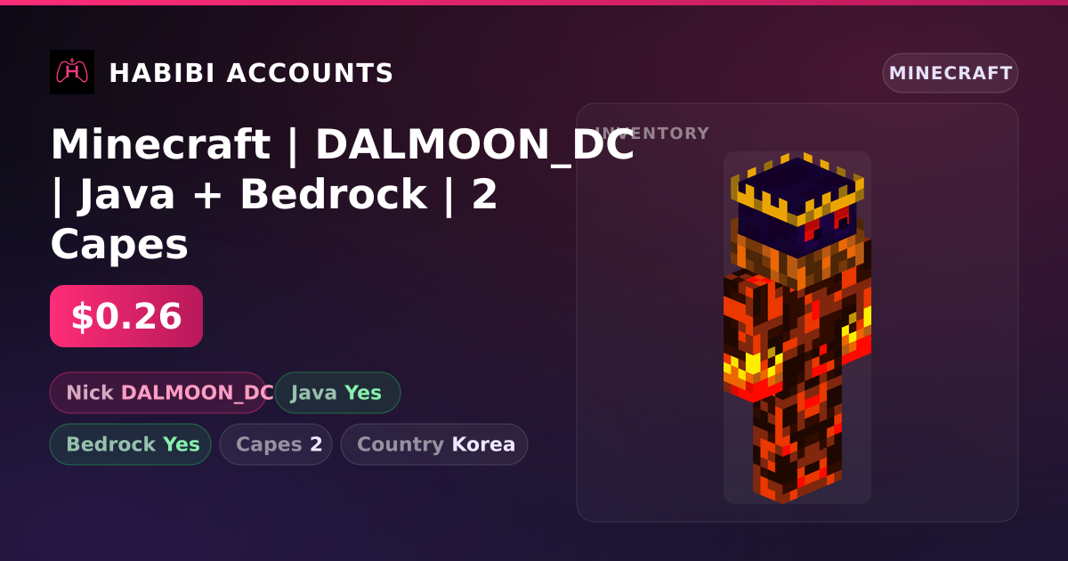 Minecraft | DALMOON_DC | Java + Bedrock | 2 Capes — HabibiAccounts