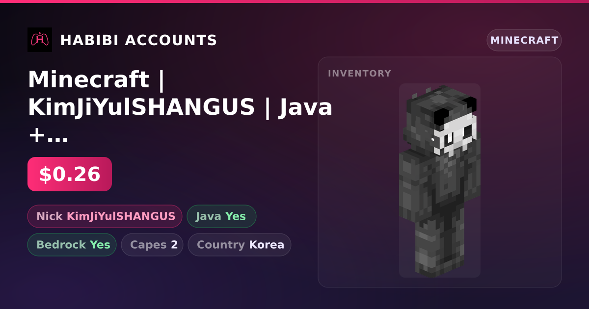 Minecraft | KimJiYulSHANGUS | Java + Bedrock | 2 Capes — HabibiAccounts