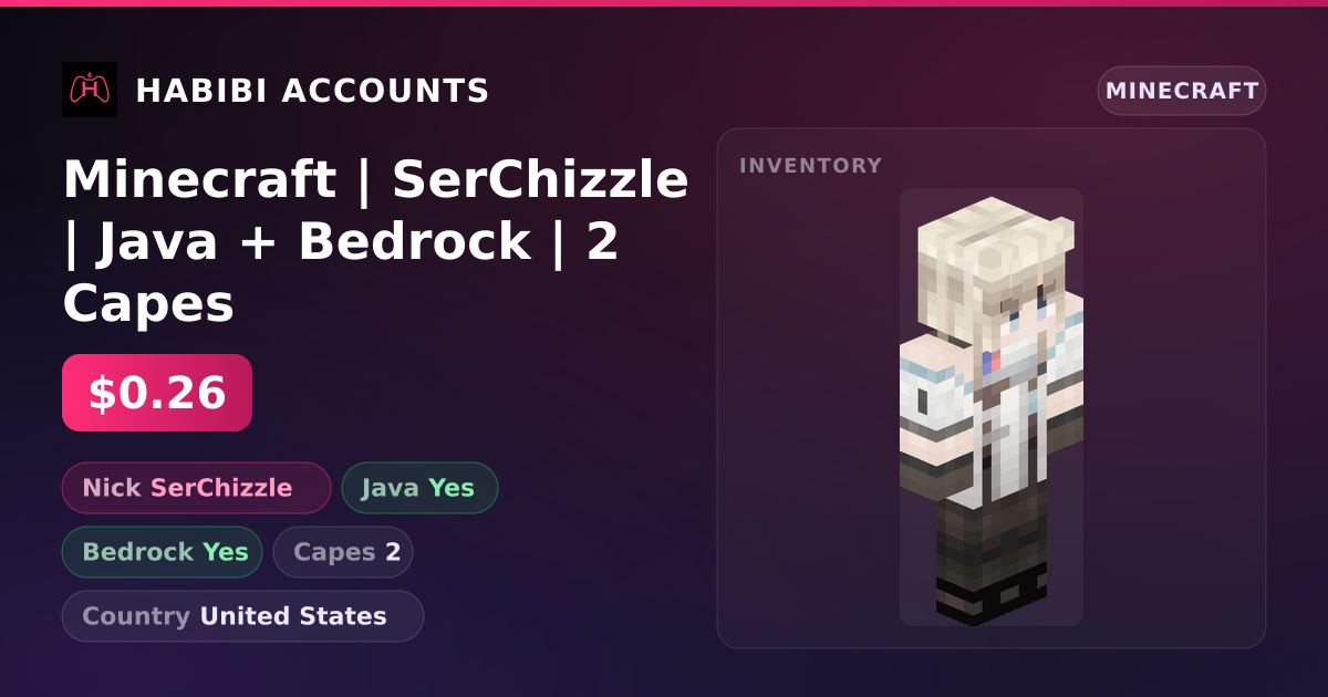 Minecraft | SerChizzle | Java + Bedrock | 2 Capes — HabibiAccounts
