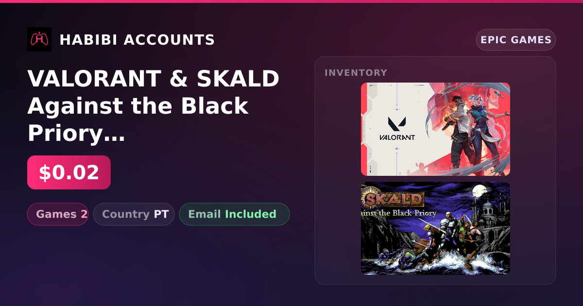 VALORANT & SKALD Against the Black Priory | 2 Games — HabibiAccounts