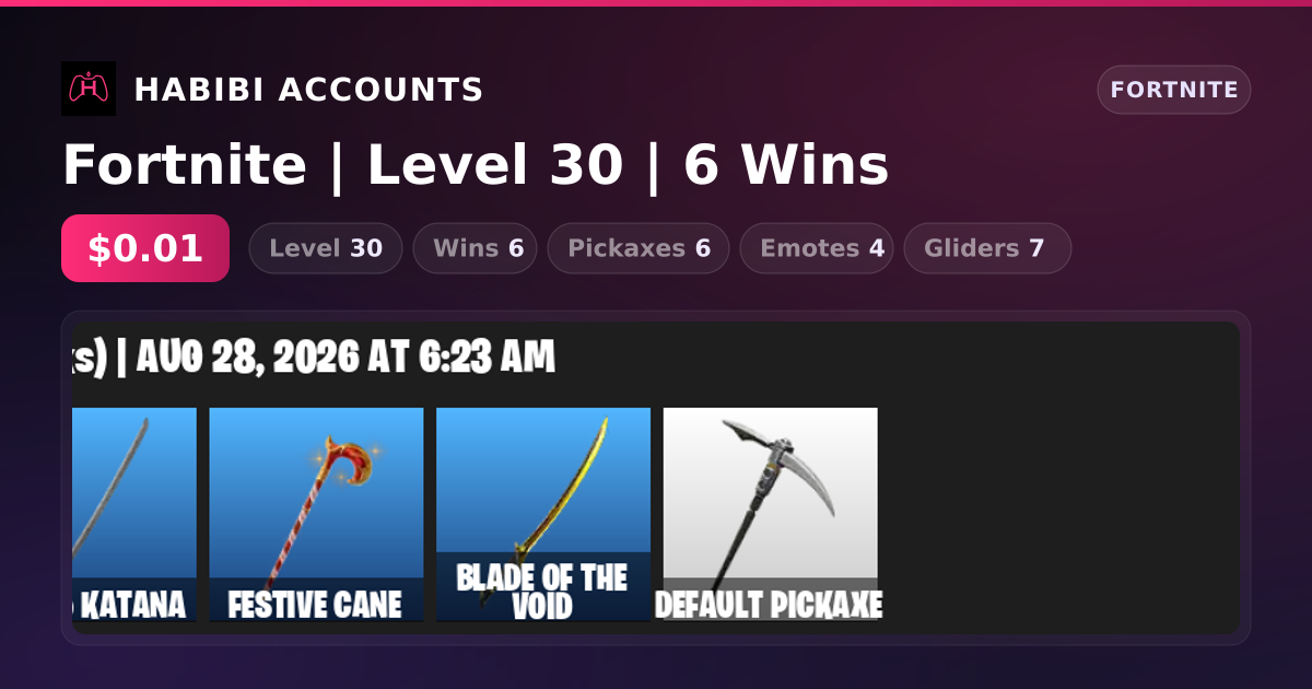 Fortnite | Level 30 | 6 Wins — HabibiAccounts