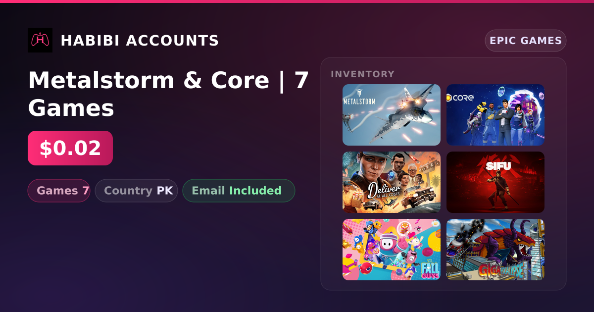 Metalstorm & Core | 7 Games — HabibiAccounts