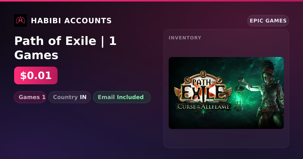 Path of Exile | 1 Games — HabibiAccounts