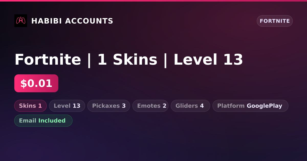 Fortnite | 1 Skins | Level 13 — HabibiAccounts