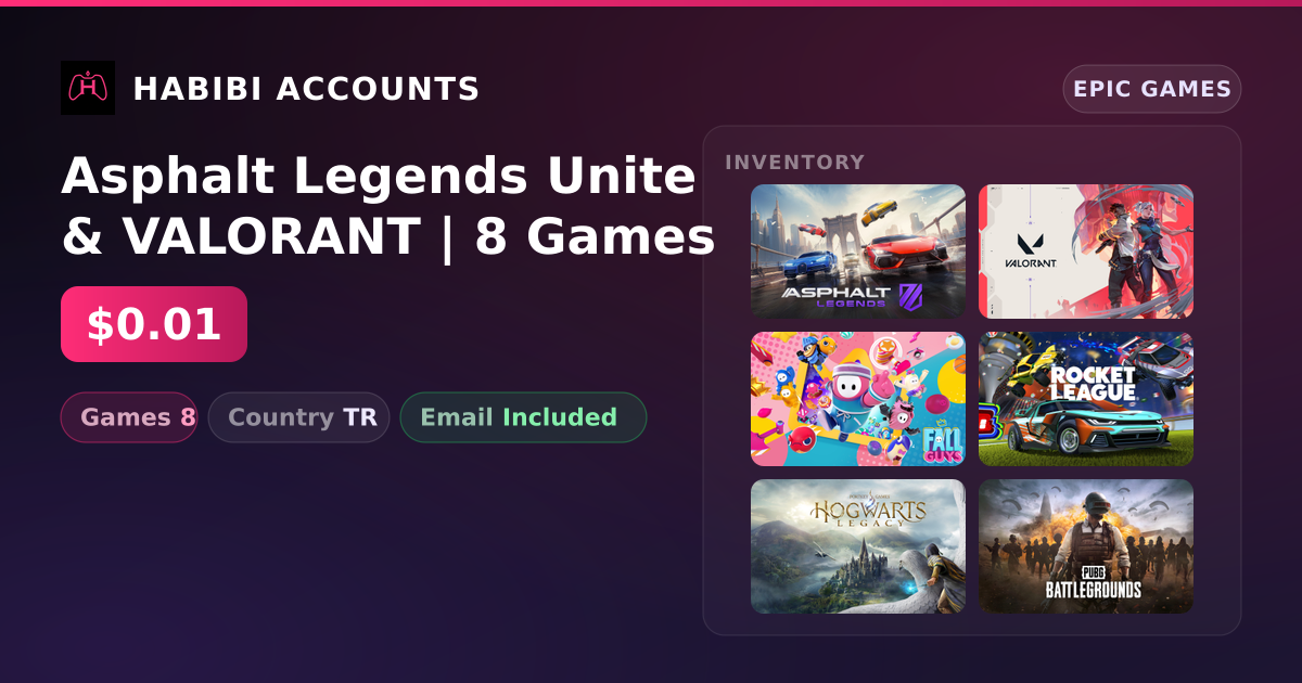 Asphalt Legends Unite & VALORANT | 8 Games — HabibiAccounts