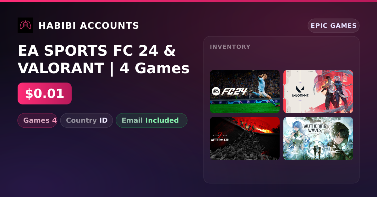 EA SPORTS FC 24 & VALORANT | 4 Games — HabibiAccounts