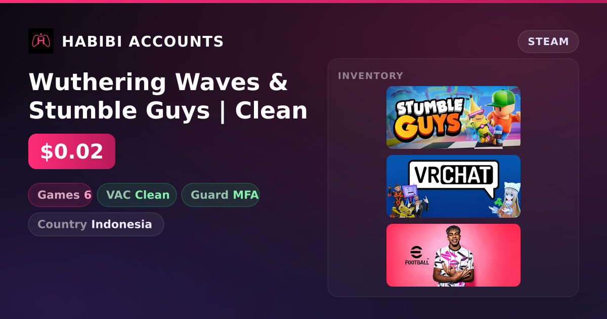 Wuthering Waves & Stumble Guys | Clean — HabibiAccounts
