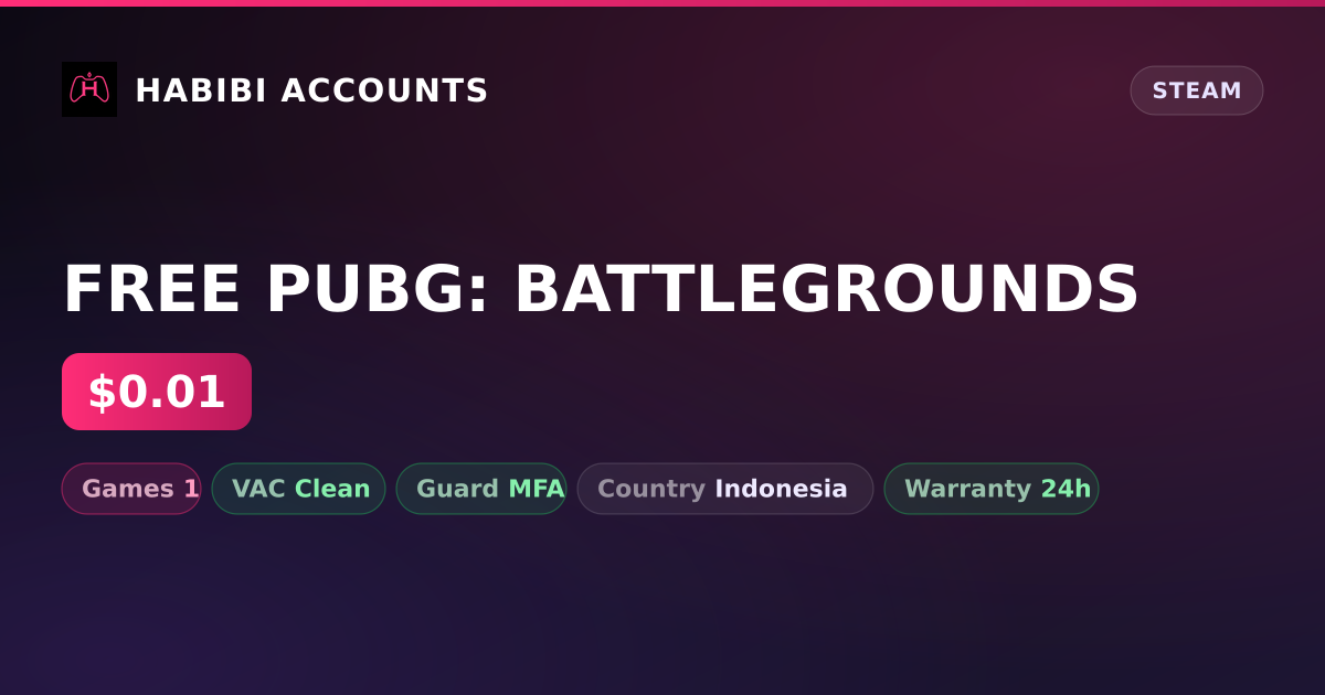 FREE PUBG: BATTLEGROUNDS — HabibiAccounts