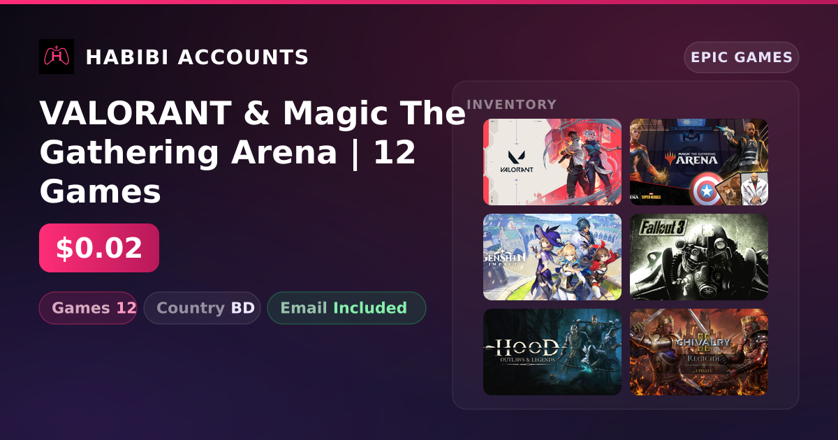 VALORANT & Magic The Gathering Arena | 12 Games — HabibiAccounts
