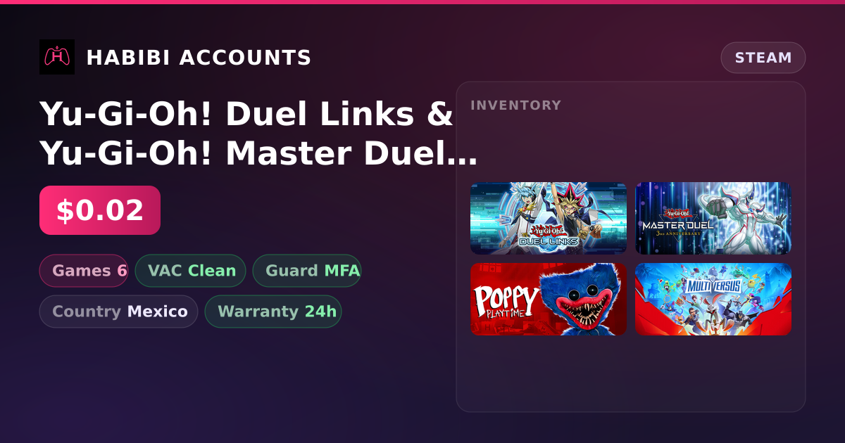 Yu-Gi-Oh! Duel Links & Yu-Gi-Oh! Master Duel | Clean — HabibiAccounts