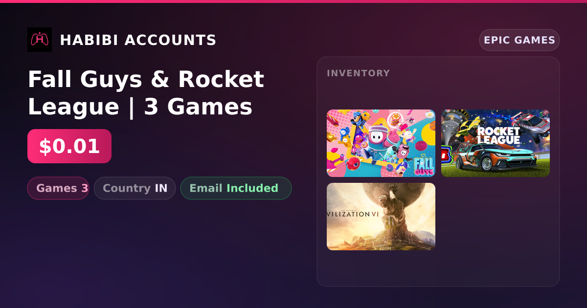 Fall Guys & Rocket League | 3 Games — HabibiAccounts