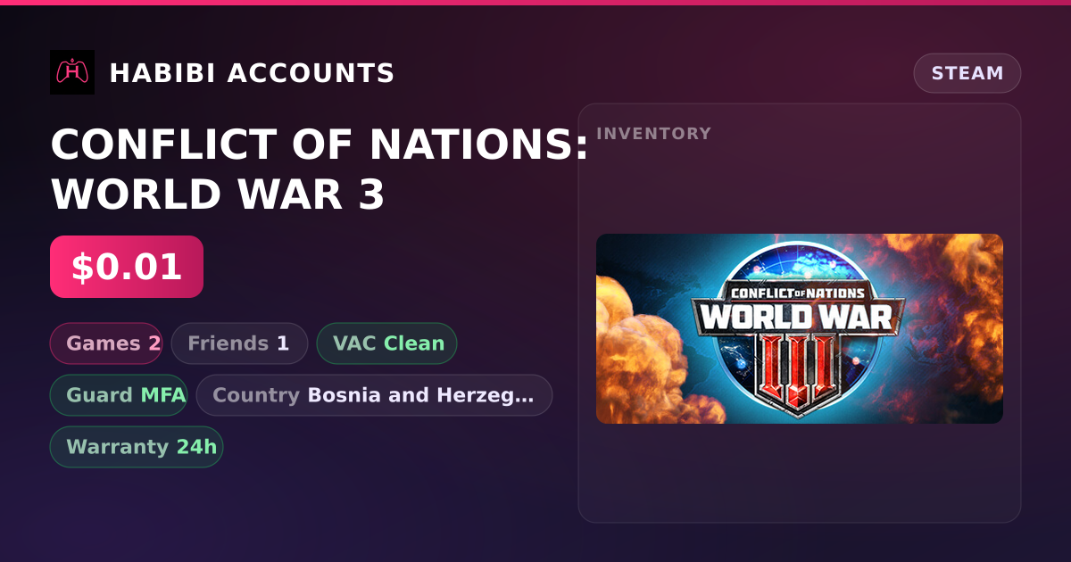CONFLICT OF NATIONS: WORLD WAR 3 — HabibiAccounts