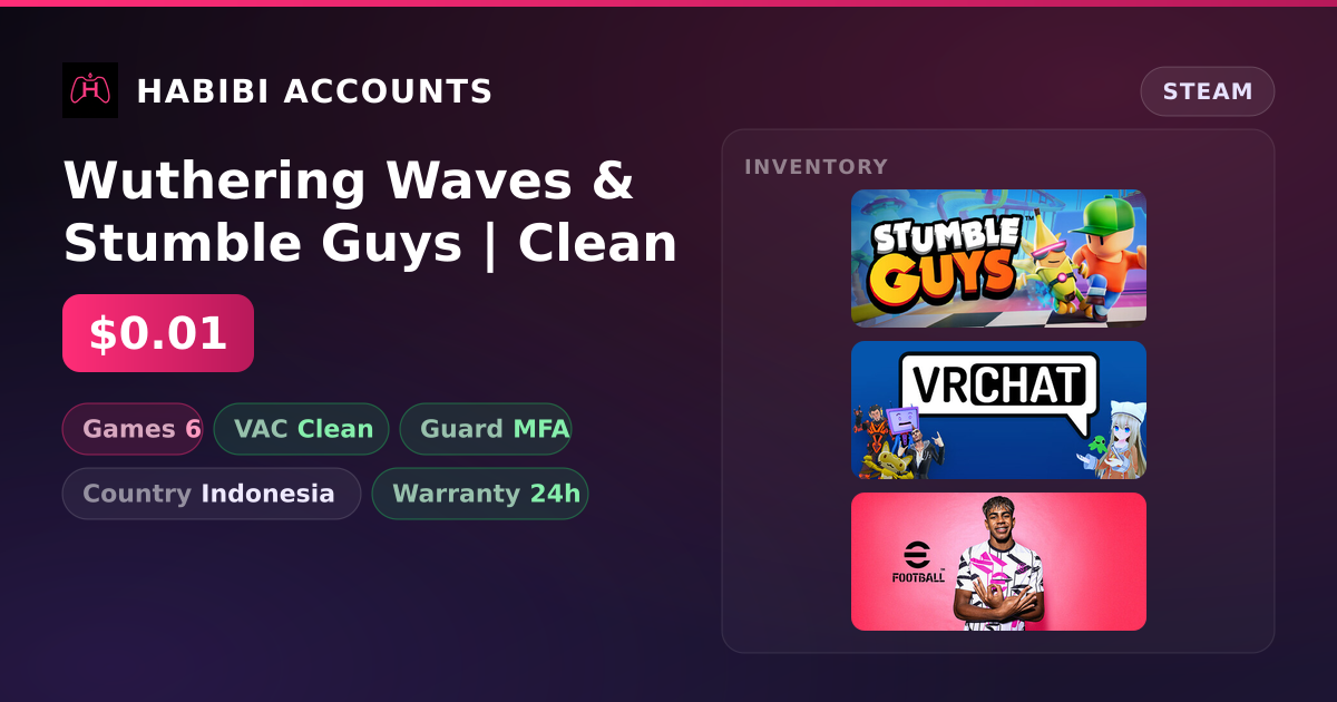 Wuthering Waves & Stumble Guys | Clean — HabibiAccounts
