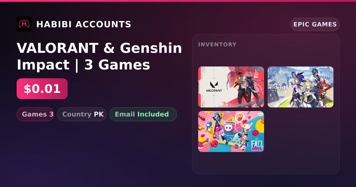 VALORANT & Genshin Impact | 3 Games — HabibiAccounts