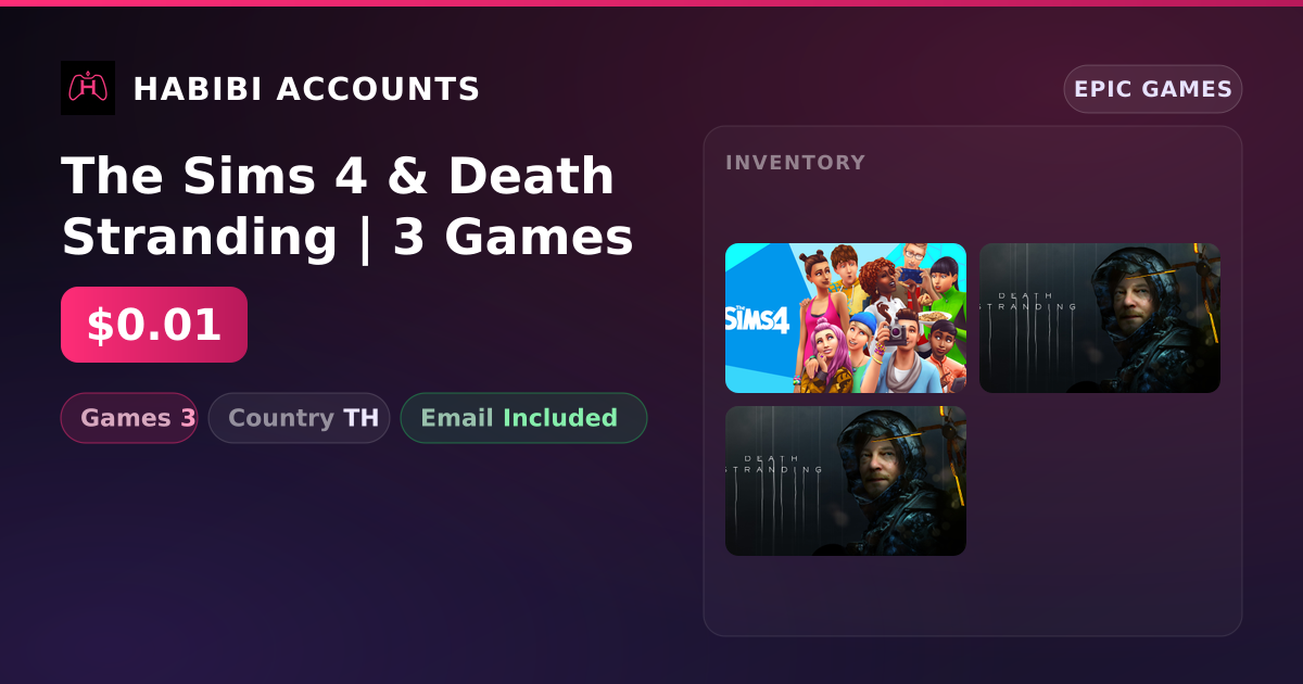 The Sims 4 & Death Stranding | 3 Games — HabibiAccounts