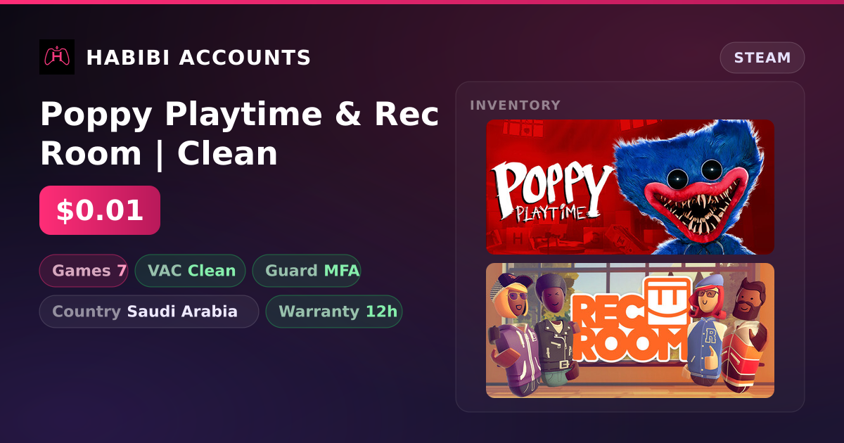 Poppy Playtime & Rec Room | Clean — HabibiAccounts