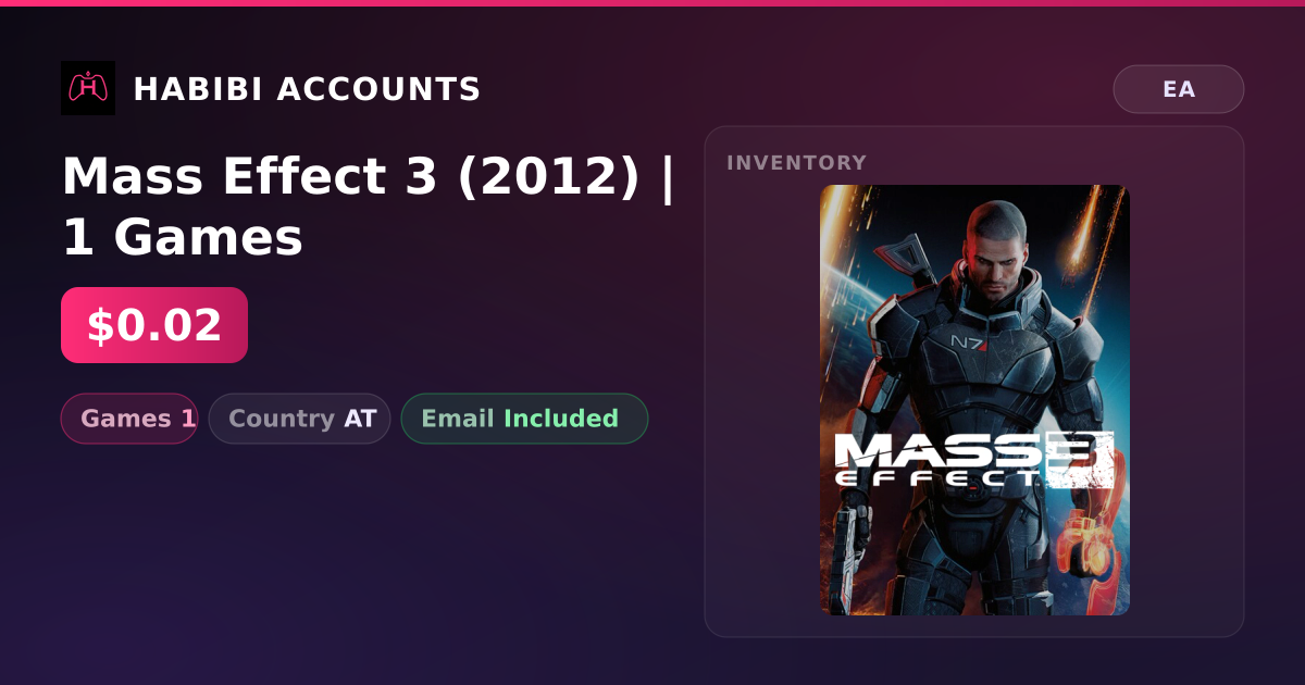 Mass Effect 3 (2012) | 1 Games — HabibiAccounts