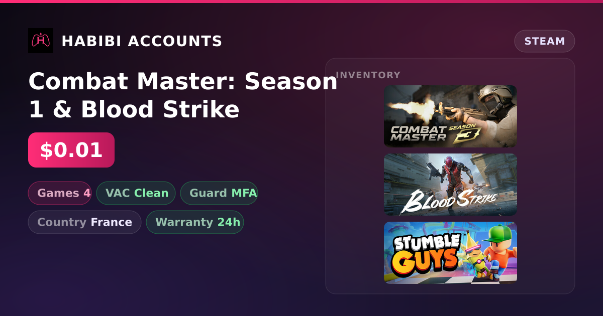 Combat Master: Season 1 & Blood Strike — HabibiAccounts