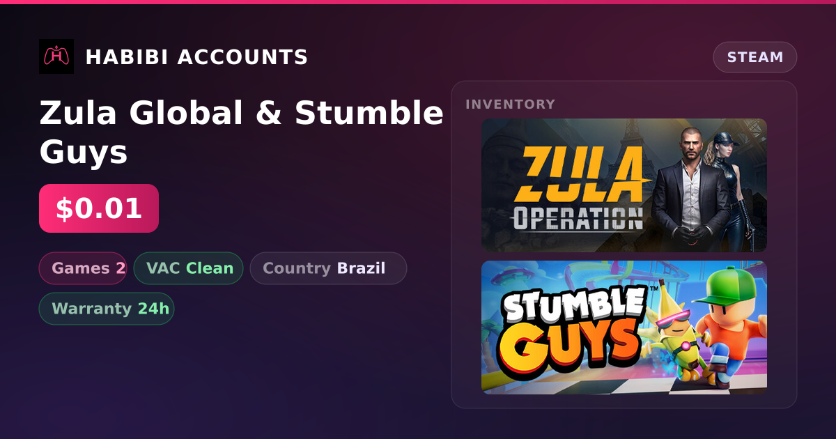 Zula Global & Stumble Guys — HabibiAccounts