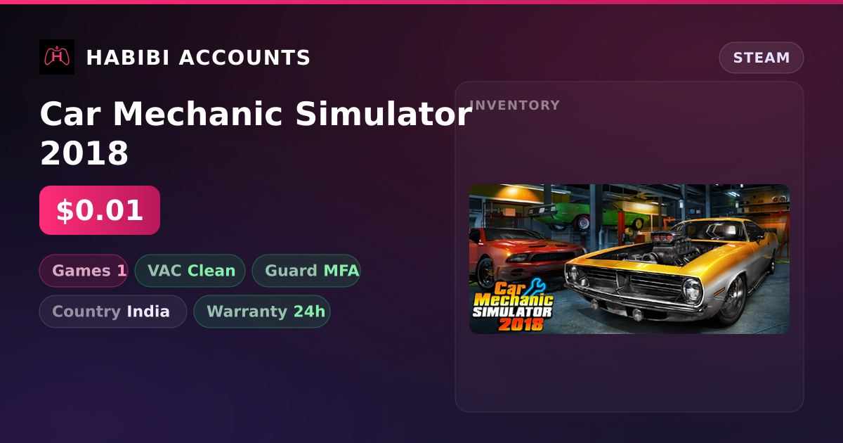 Car Mechanic Simulator 2018 — HabibiAccounts