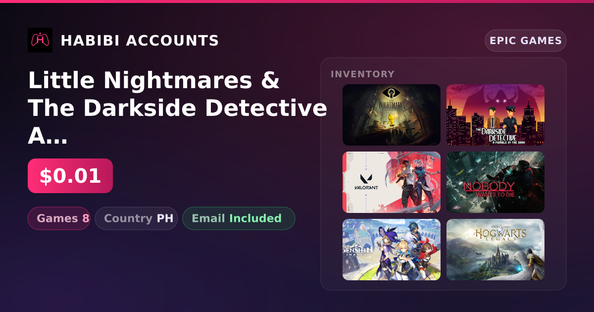 Little Nightmares & The Darkside Detective A Fumble in the Dark | 8 Games — HabibiAccounts
