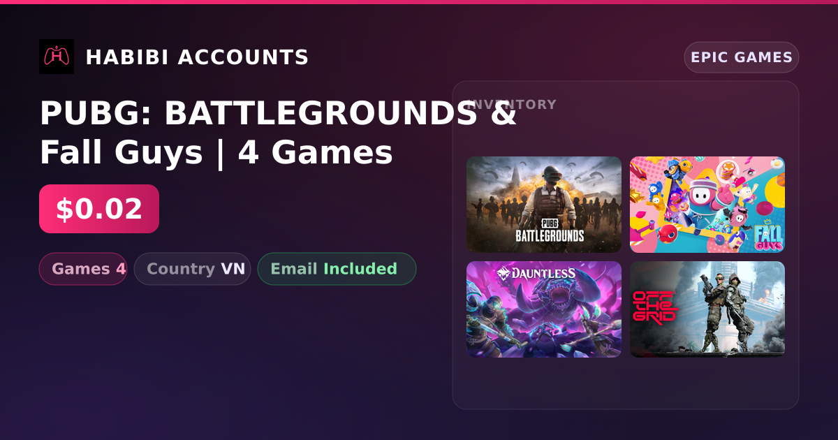 PUBG: BATTLEGROUNDS & Fall Guys | 4 Games — HabibiAccounts