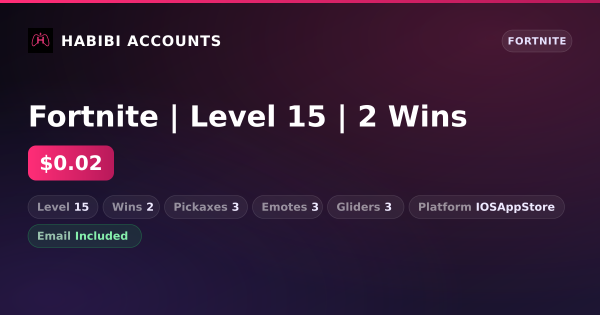 Fortnite | Level 15 | 2 Wins — HabibiAccounts