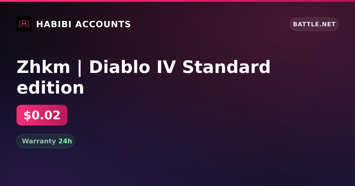 Zhkm | Diablo IV Standard edition — HabibiAccounts
