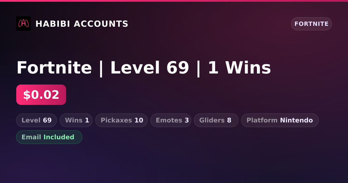 Fortnite | Level 69 | 1 Wins — HabibiAccounts
