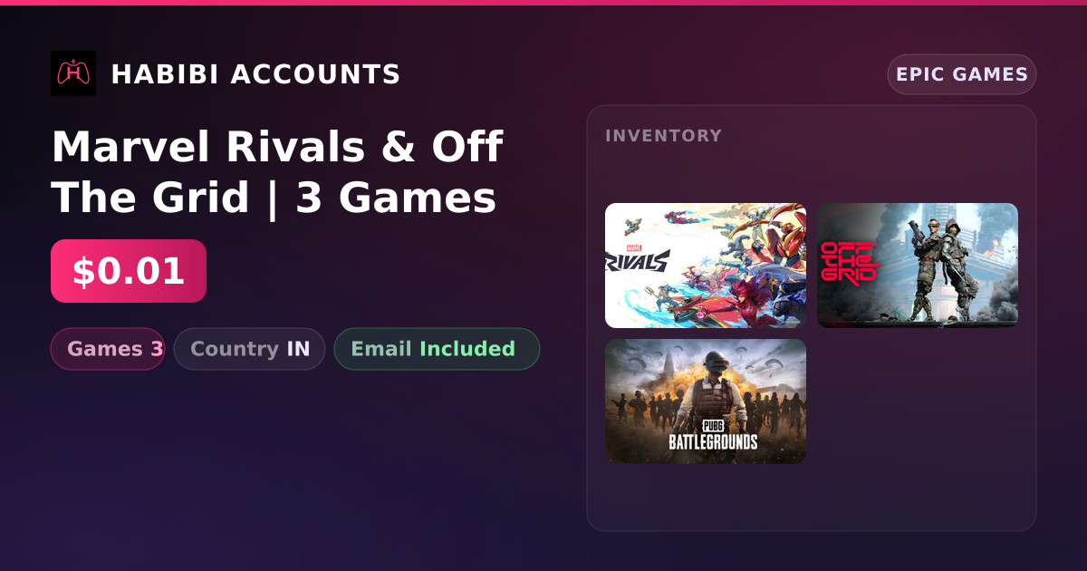 Marvel Rivals & Off The Grid | 3 Games — HabibiAccounts