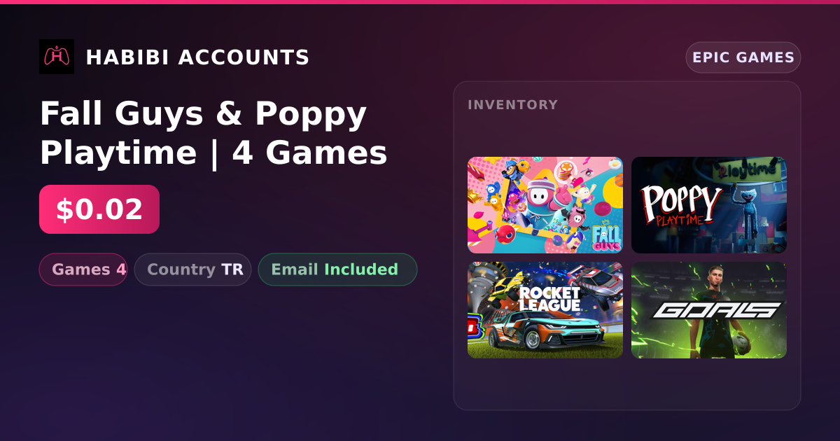 Fall Guys & Poppy Playtime | 4 Games — HabibiAccounts