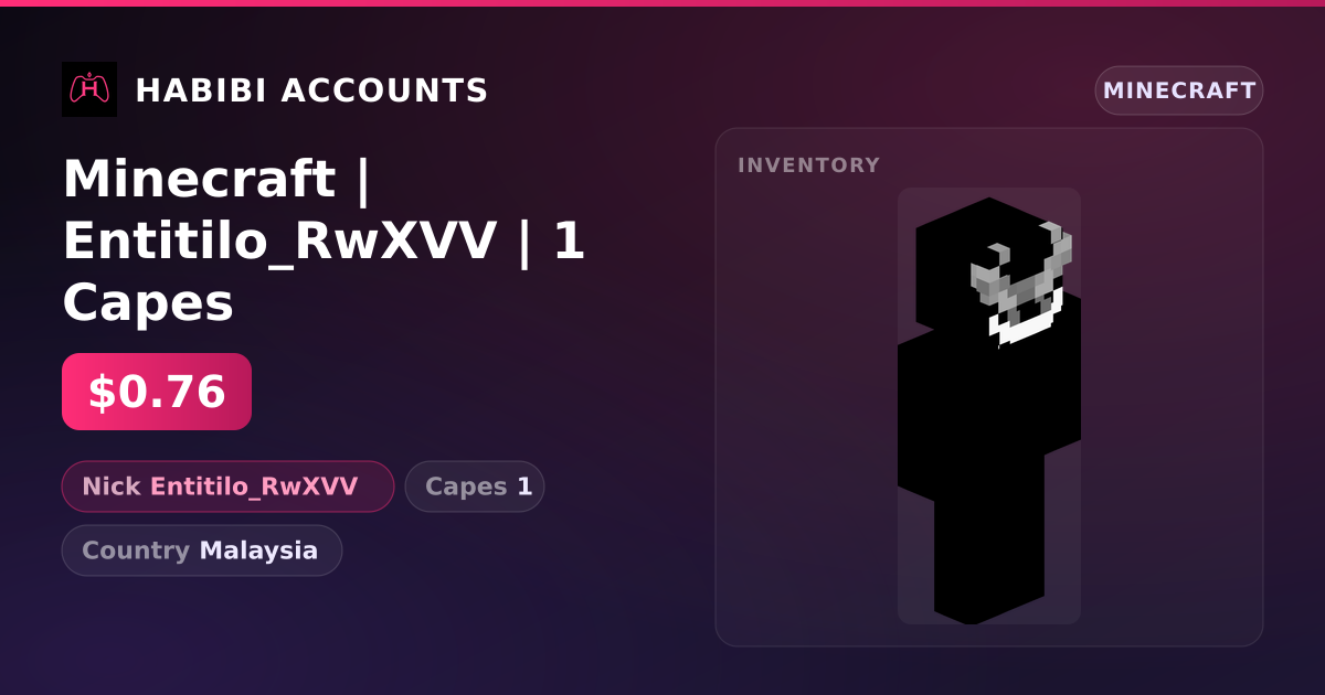 Minecraft | Entitilo_RwXVV | 1 Capes — HabibiAccounts