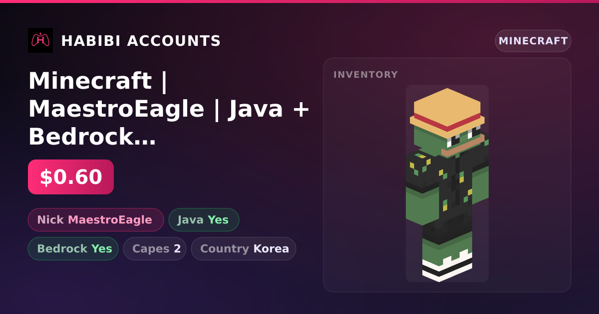 Minecraft | MaestroEagle | Java + Bedrock | 2 Capes — HabibiAccounts