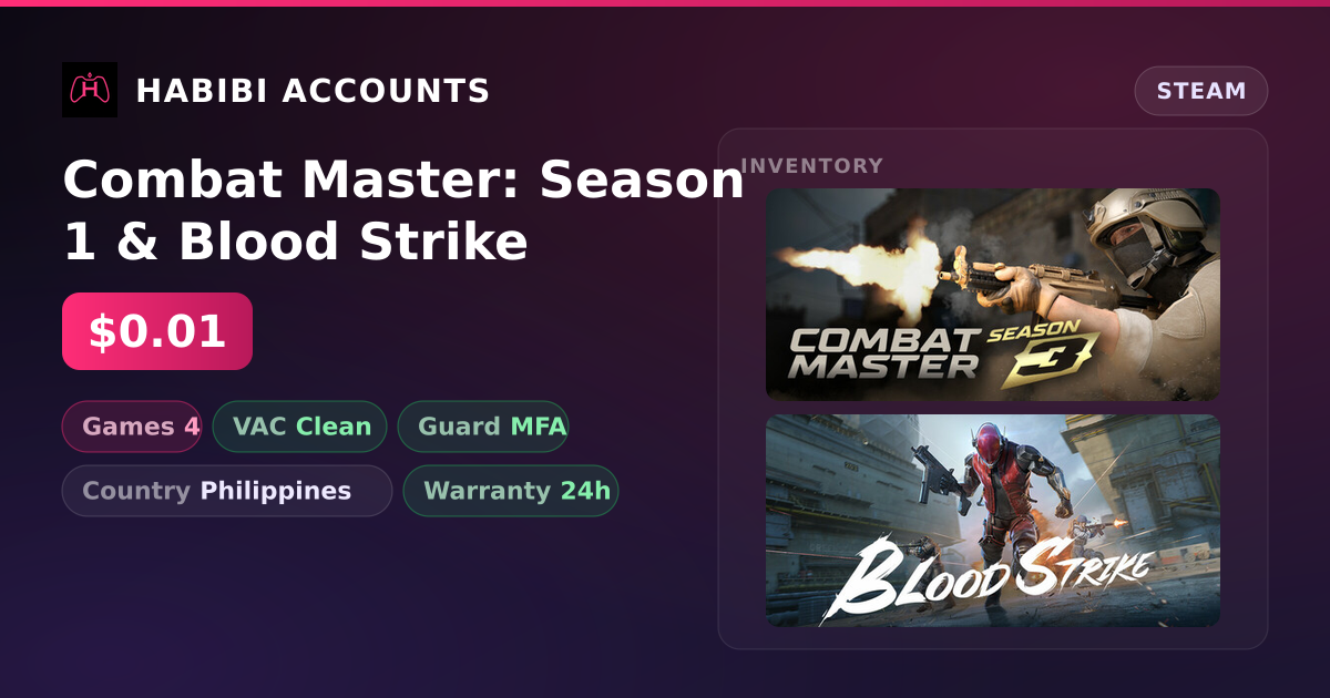 Combat Master: Season 1 & Blood Strike — HabibiAccounts