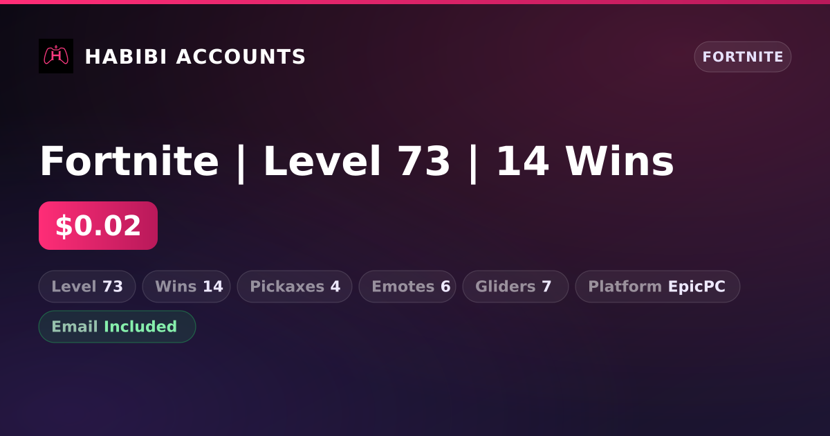 Fortnite | Level 73 | 14 Wins — HabibiAccounts
