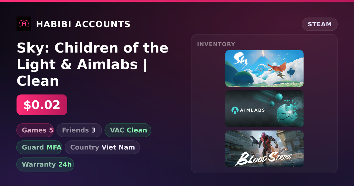 Sky: Children of the Light & Aimlabs | Clean — HabibiAccounts
